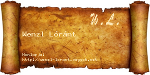 Wenzl Lóránt névjegykártya